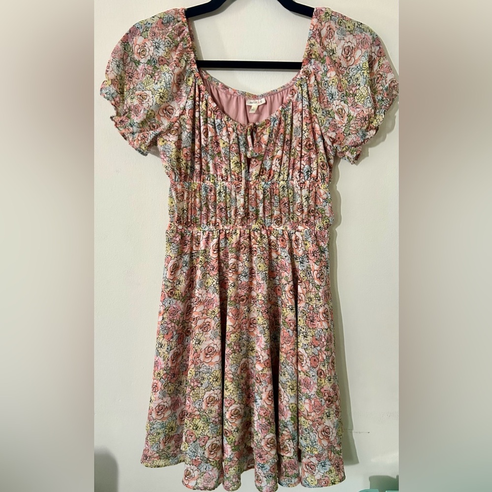 Floral Pink Mini Dress